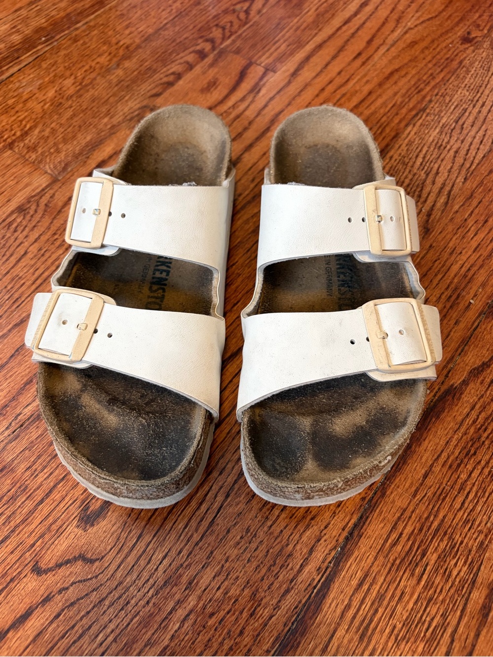 Birkenstock Arizona Birko-flor Eggshell Women’s Size 38 Narrow Fit
